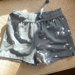 Rylee + cru swim trunks new no tags. Never worn. Green with fish pattern